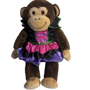2014 Build-A-Bear BAB Brown Monkey Plush with Dancing Costume Dress